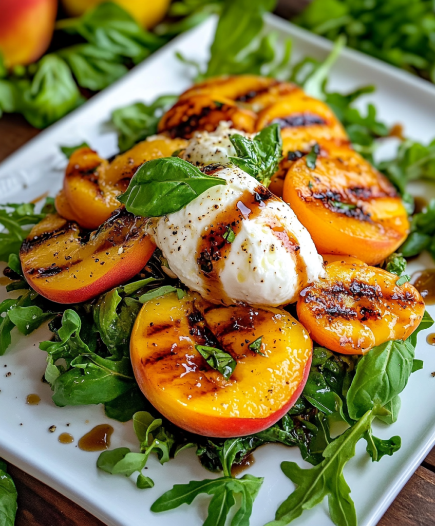 Grilled Peach and Burrata Salad