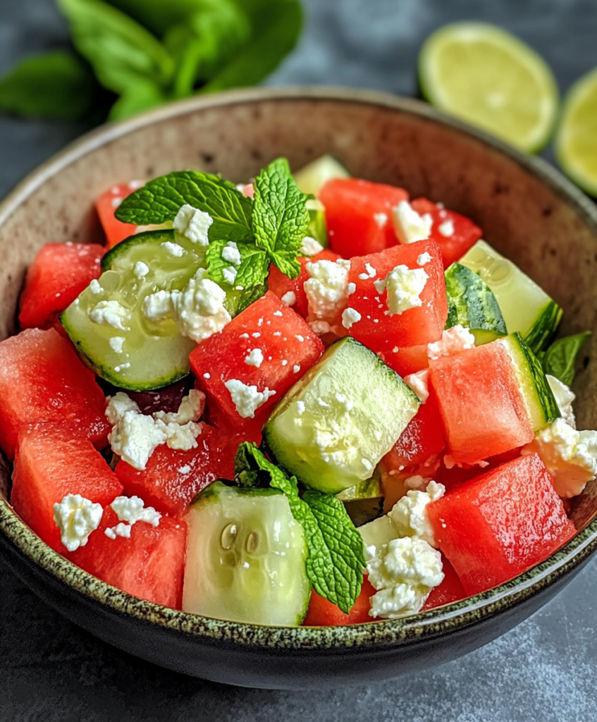 Watermelon Feta Mint Salad