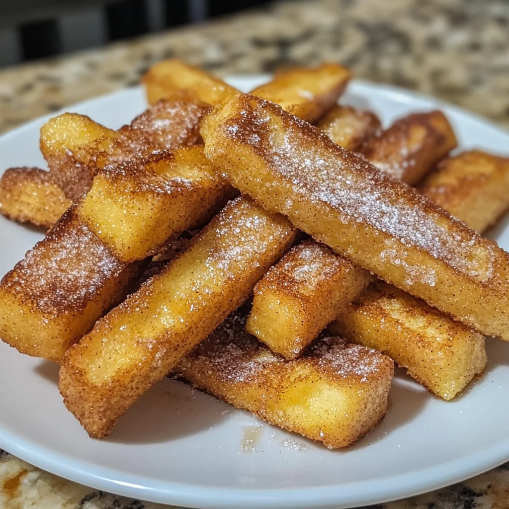 air fryer French toast sticks with cinnamon sugar