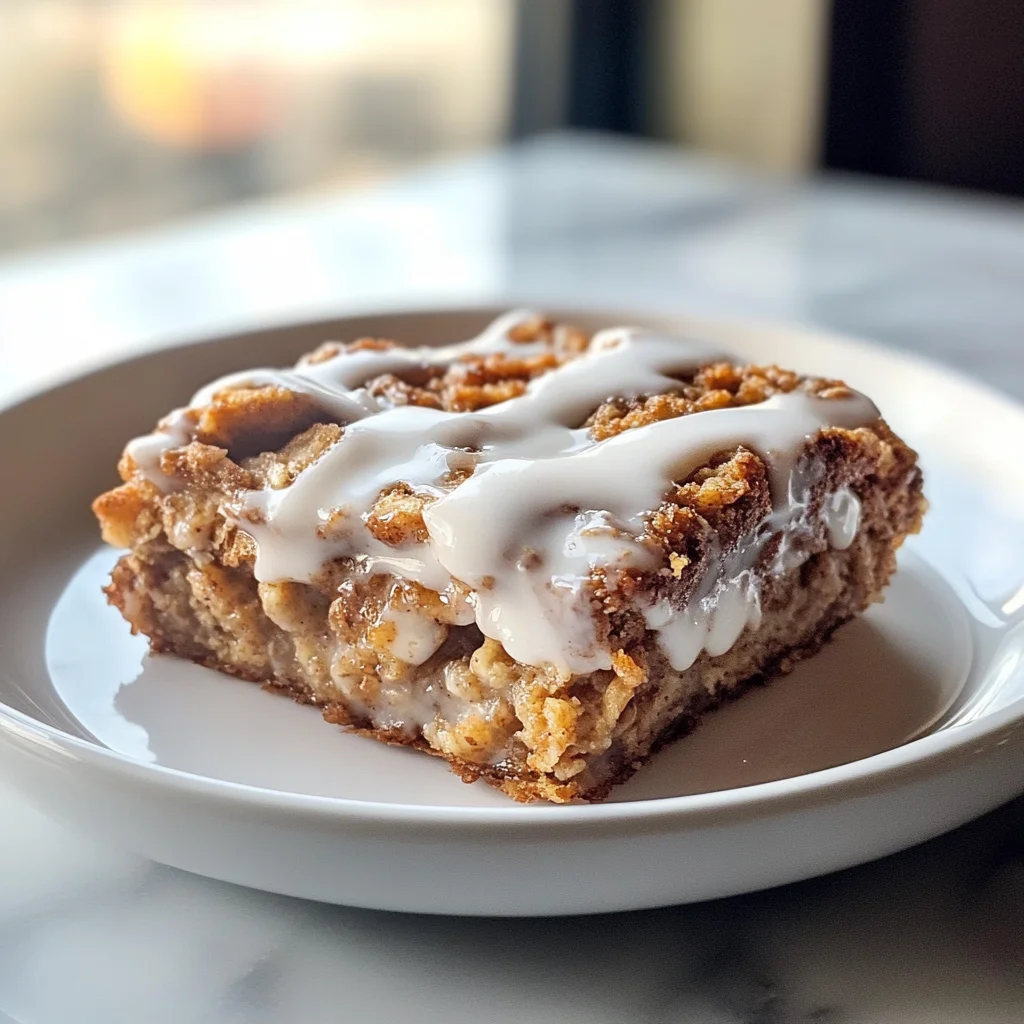 cinnamon roll baked oatmeal with cream cheese glaze