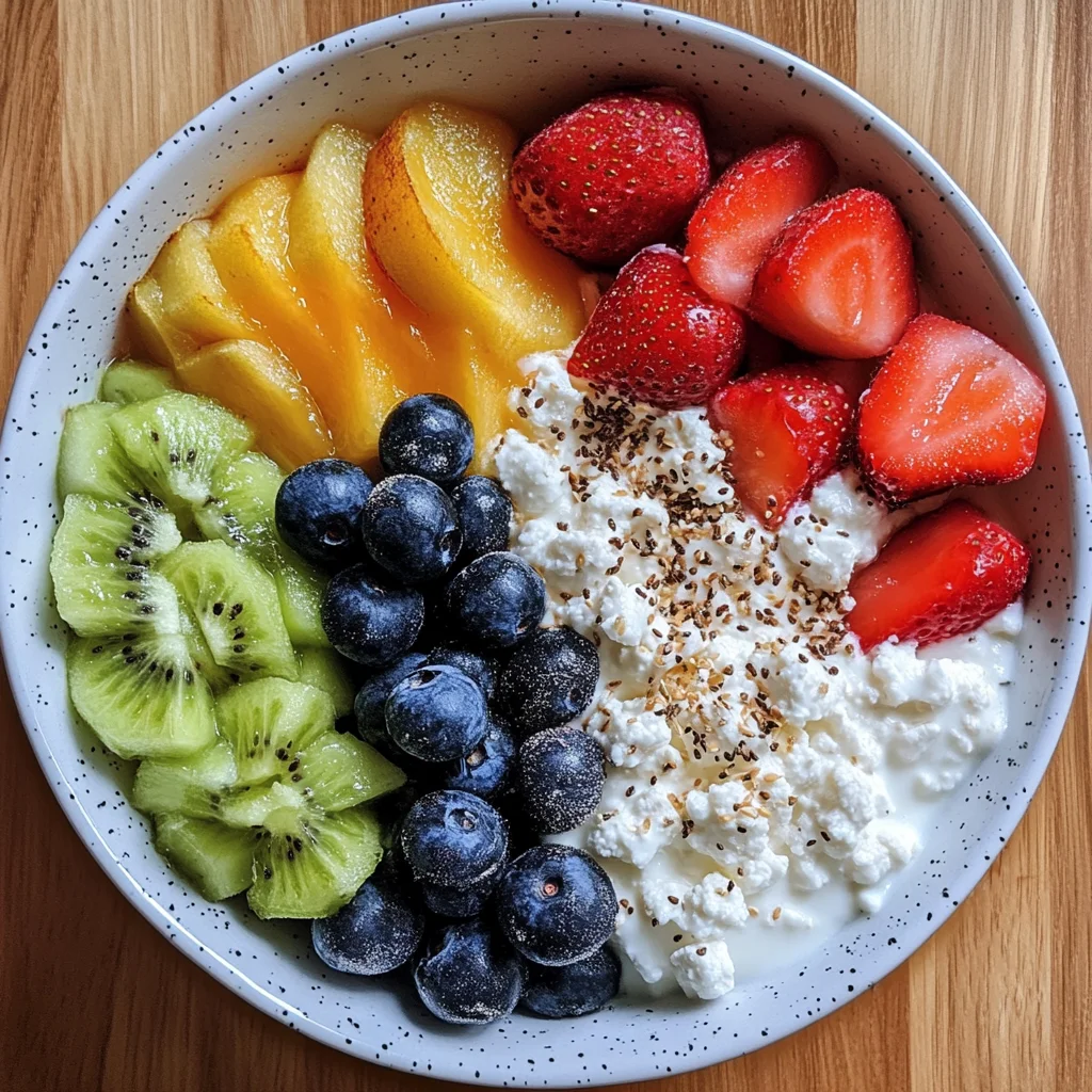cottage cheese breakfast bowl with fresh fruit