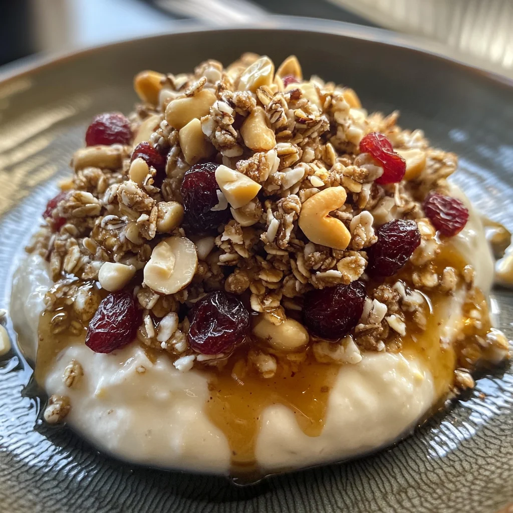 easy homemade granola with nuts and dried fruit