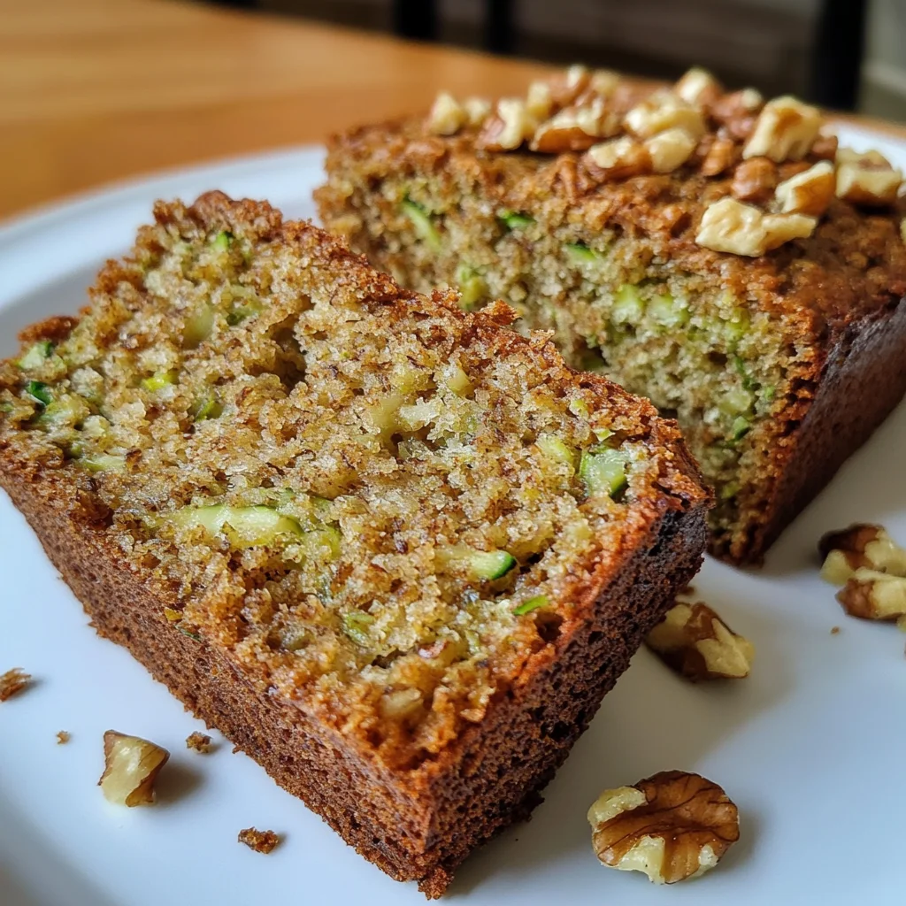 healthy zucchini bread with walnuts and cinnamon