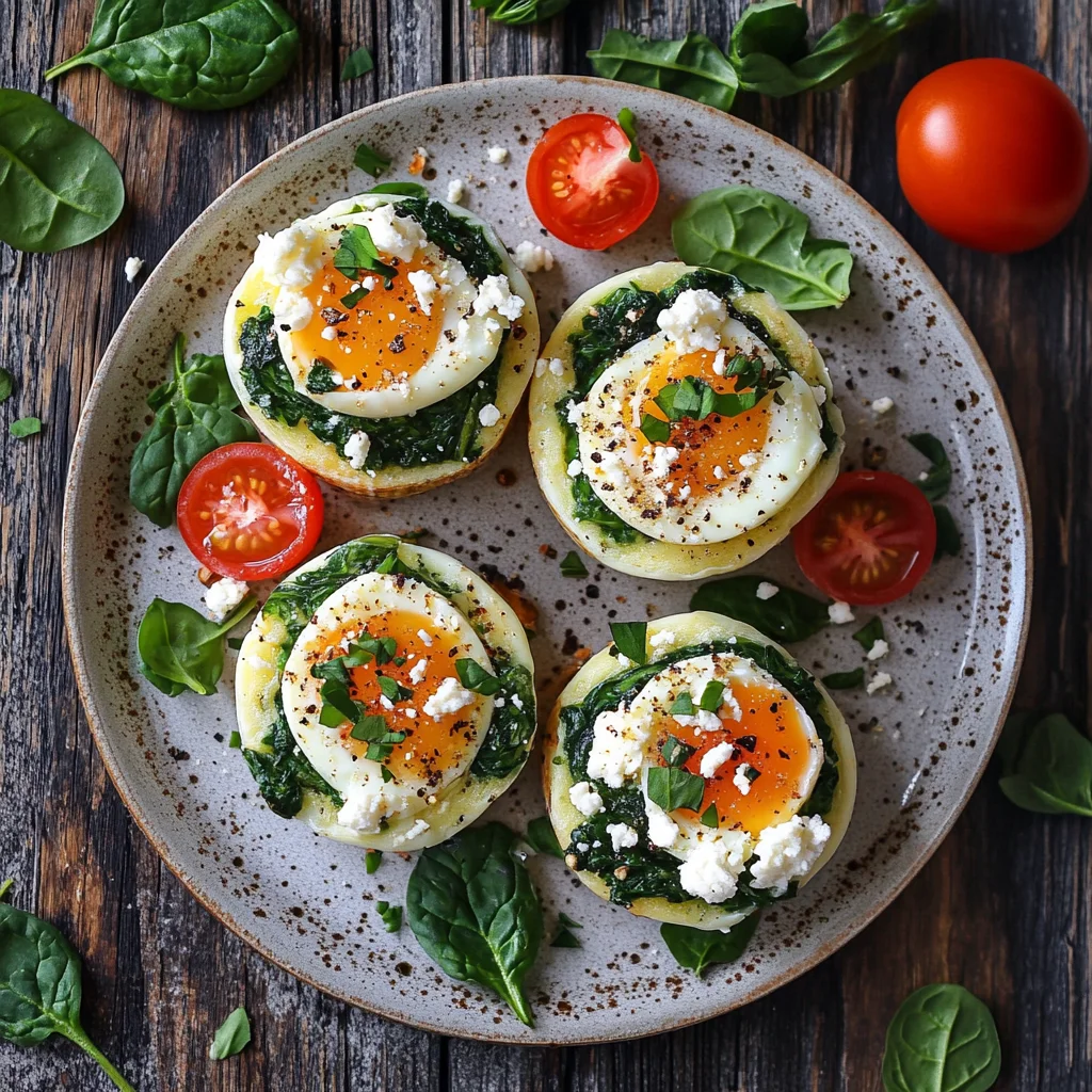 high-protein spinach and feta egg muffins