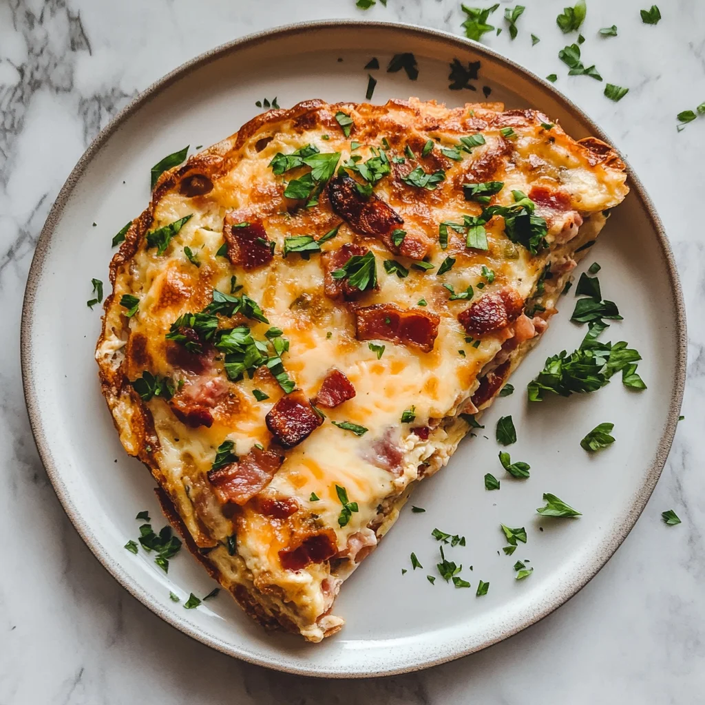 low-carb keto bacon and cheese omelette