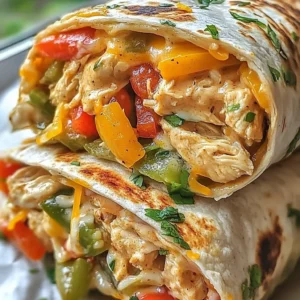 Chicken Bell Pepper Ranch Burritos