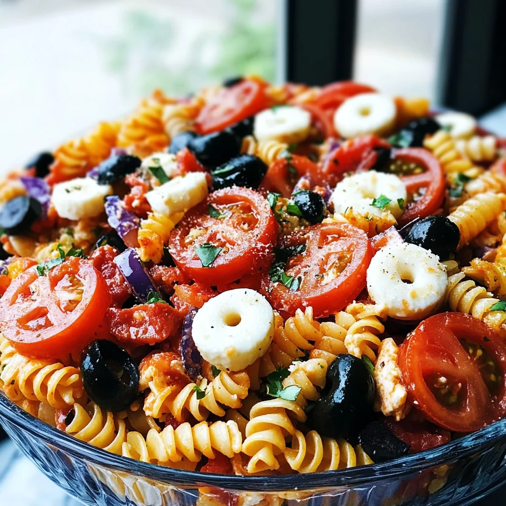 Chilled 4th of July Pasta Salad