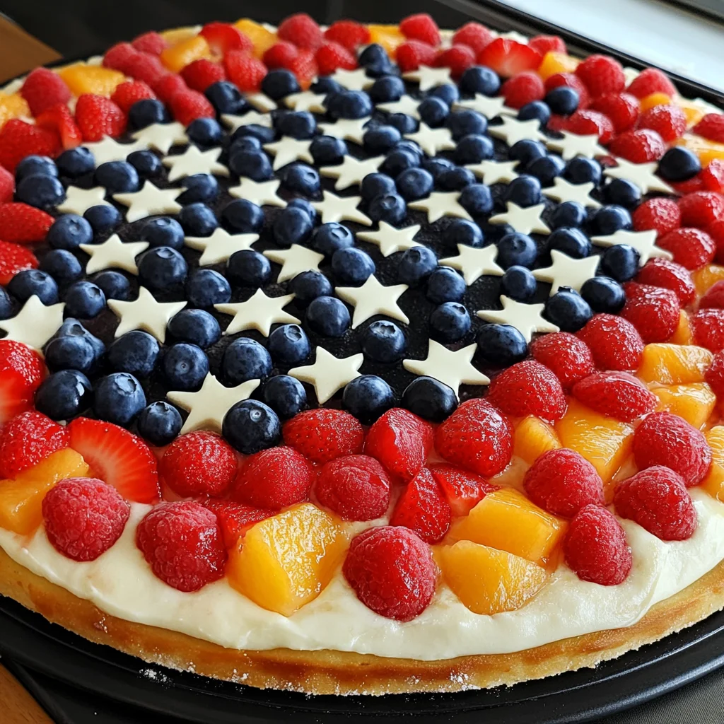 Easy Flag Fruit Pizza for 4th of July