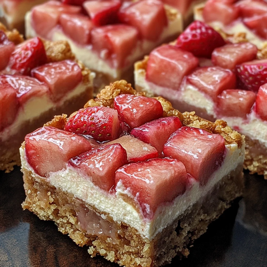 Strawberry Rhubarb Cheesecake Bars: A Decadent Delight