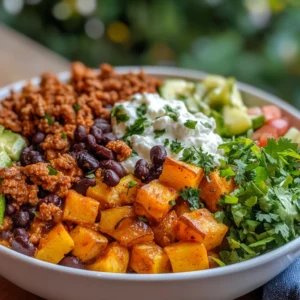Taco-Sweet Potato Cottage Cheese Protein Bowl