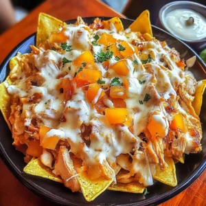 Crockpot creamy chicken nachos