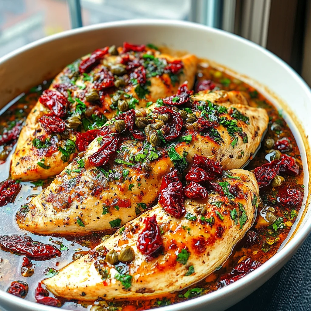 Mediterranean Chicken with Sun-Dried Tomatoes, Artichokes, and Capers