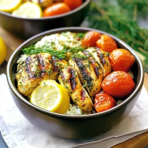 Mediterranean-Inspired Lemon-Dill Chicken Bowls