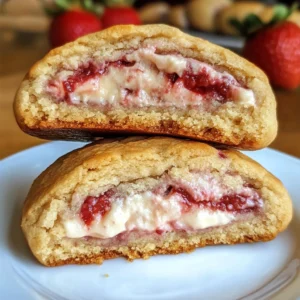 STRAWBERRY CHEESECAKE STUFFED COOKIES