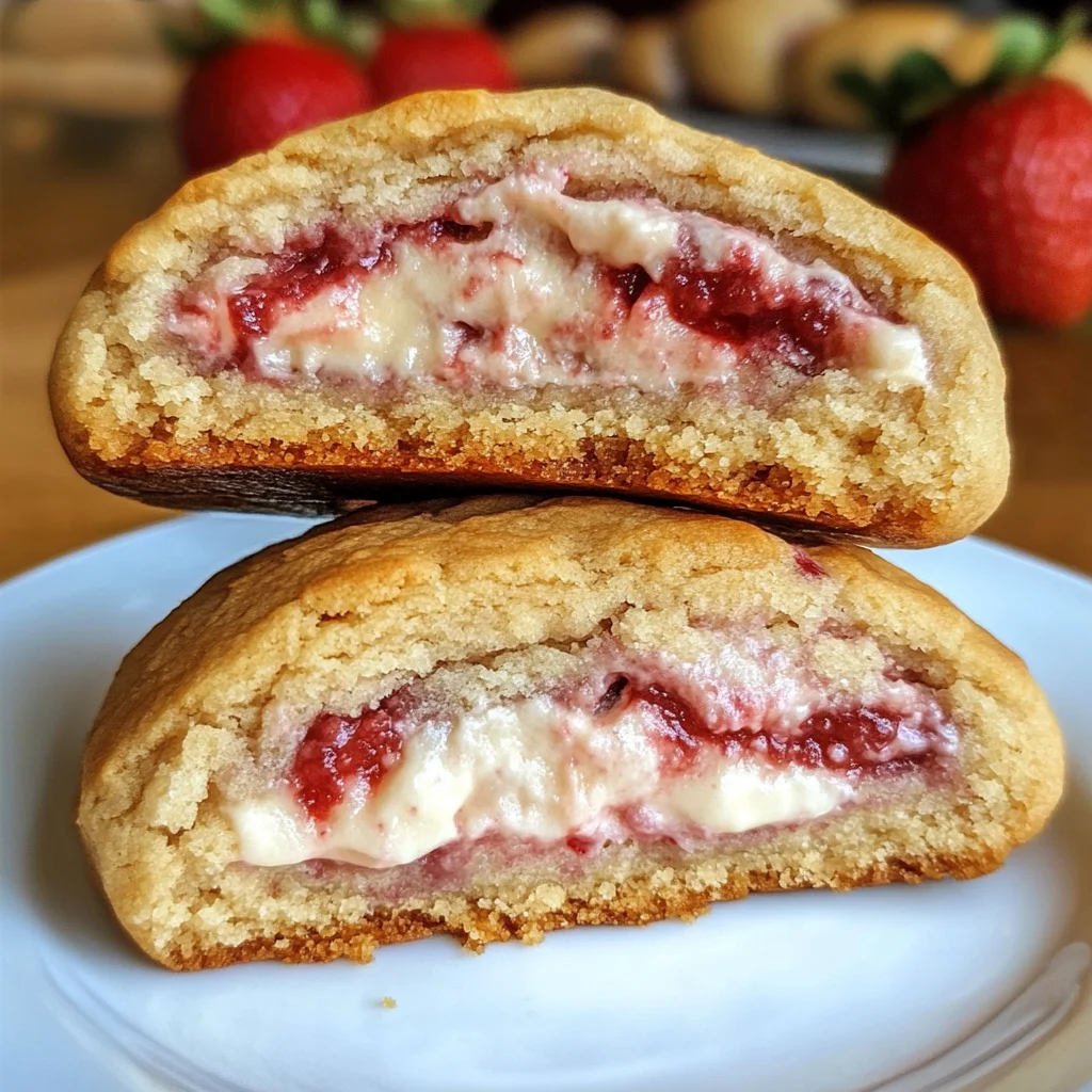 Strawberry Cheesecake Stuffed Cookies