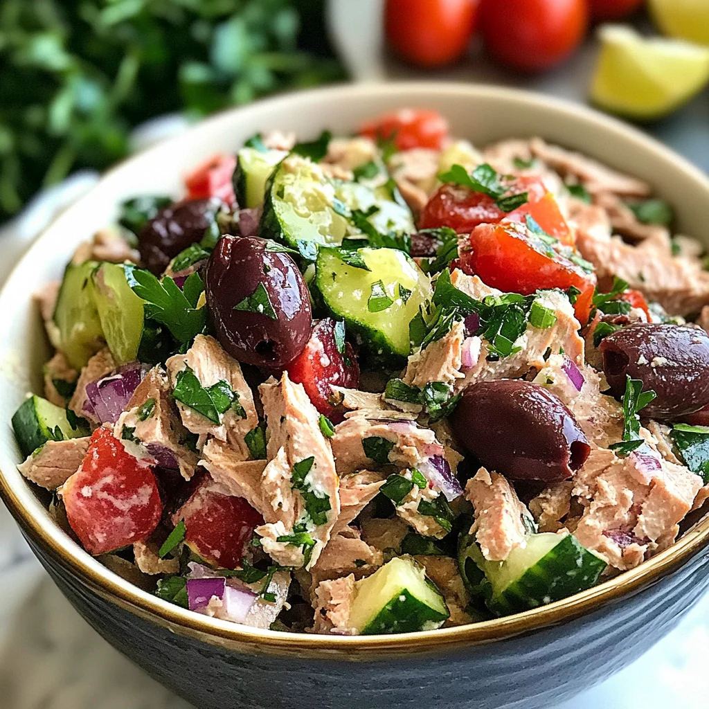 The BEST Mediterranean Tuna Salad, Ready in 10 Minutes! Dietitian Recipe!