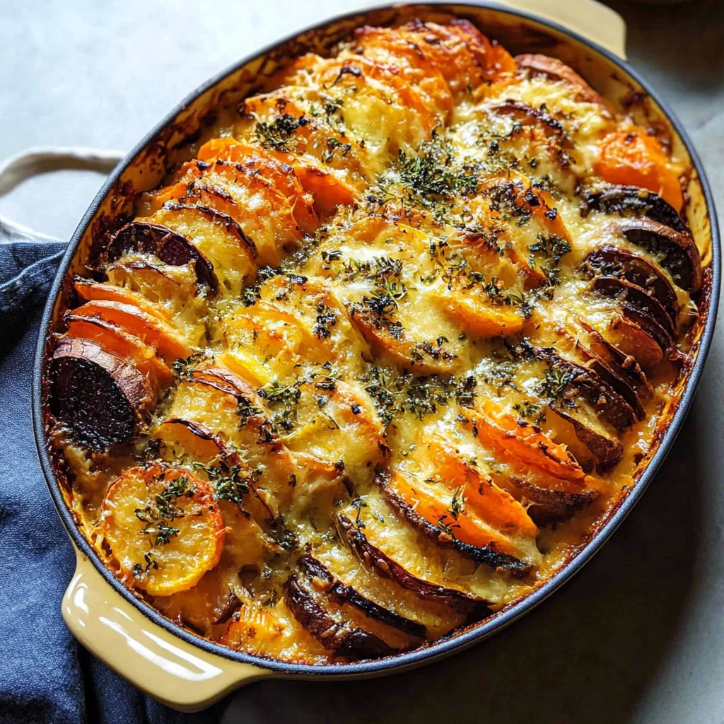 Cheesy Root Vegetable Gratin