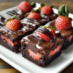Chocolate Covered Strawberry Brownies
