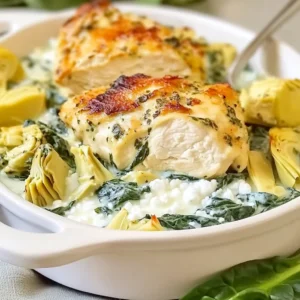 Healthy Spinach Artichoke Chicken with Cottage Cheese