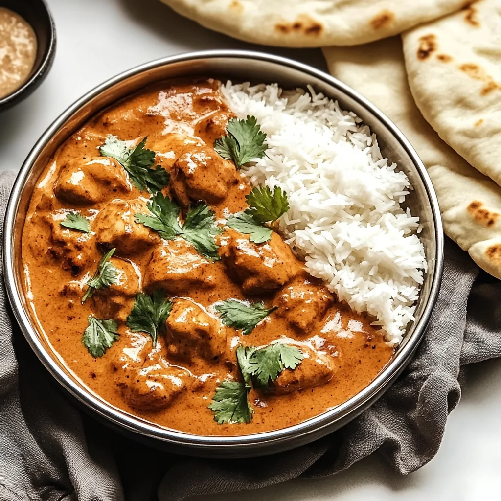 Indian butter chicken with naan