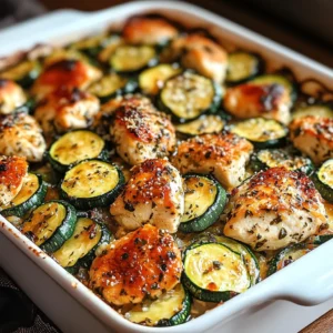 Mediterranean Chicken Zucchini Bake