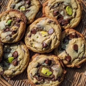 Pistachio Cream Chocolate Chip Cookies