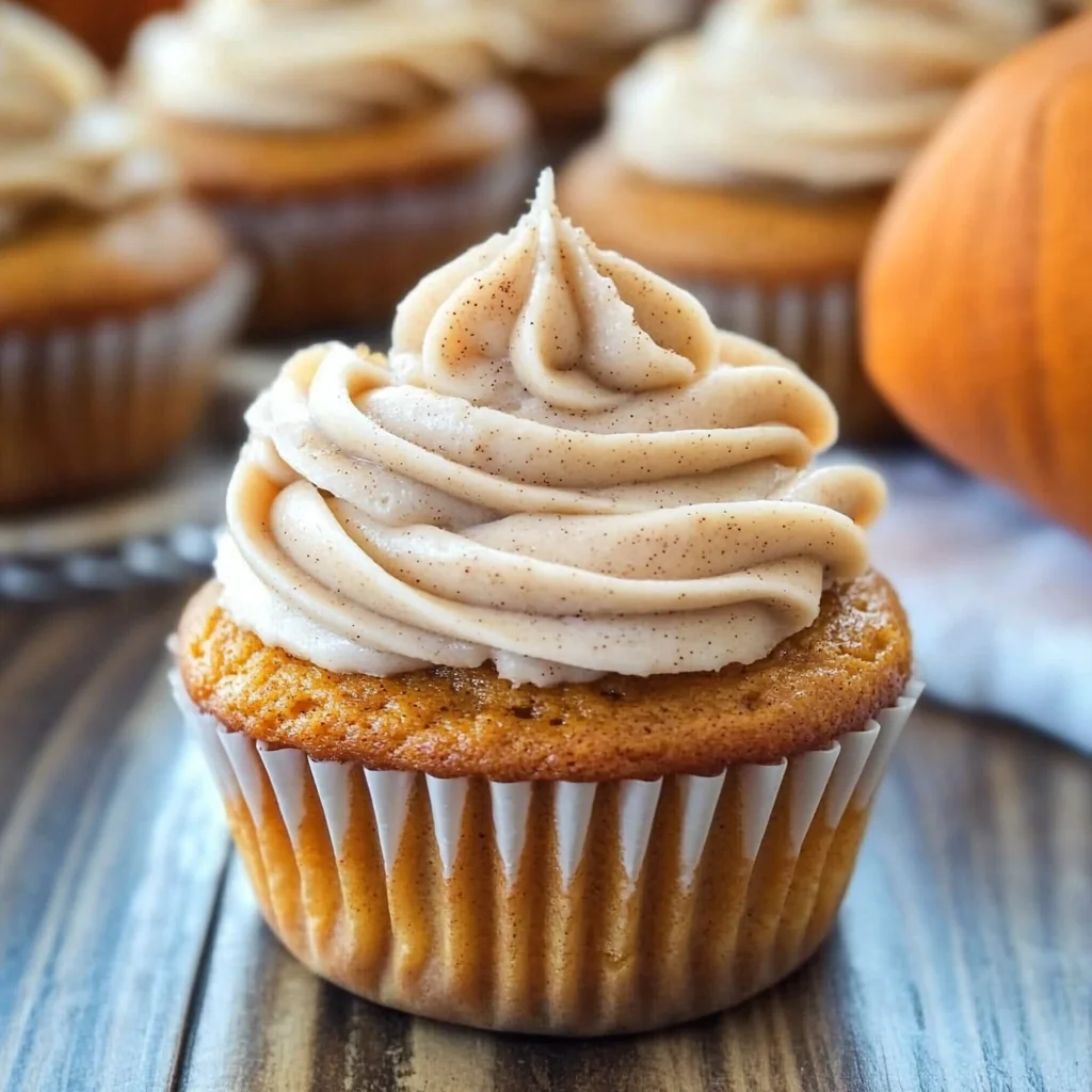 Pumpkin Cupcakes with Cinnamon Cream Cheese Frosting