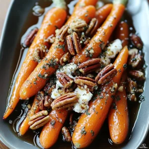 Roasted Carrots with Candied Pecans and Goat Cheese