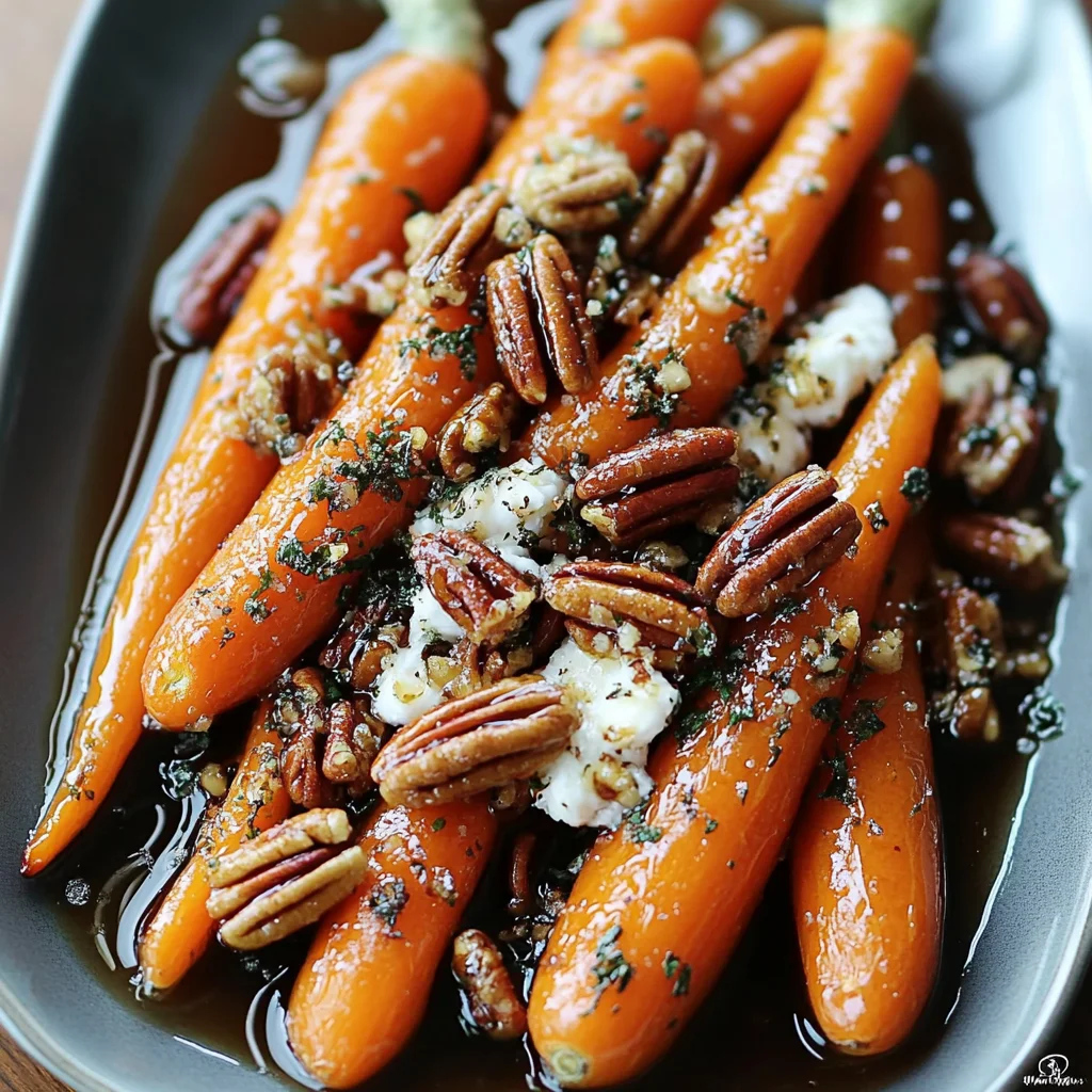 Roasted Carrots with Candied Pecans and Goat Cheese