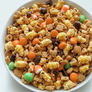 Scarecrow Crunch Snack Mix Recipe | Halloween Caramel Corn