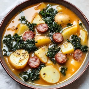 Smokey Sausage Potato & Kale Soup