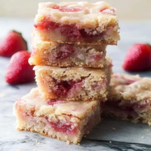 Strawberry Lemon Blondies