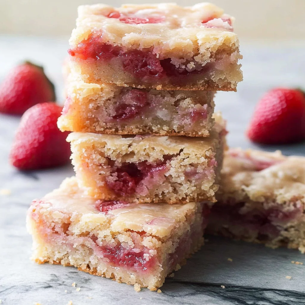 Strawberry Lemon Blondies