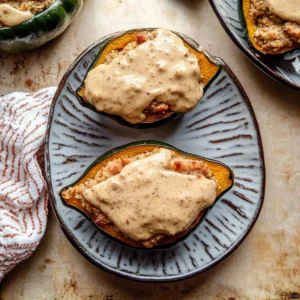 Stuffed Acorn Squash with Creamed Spinach