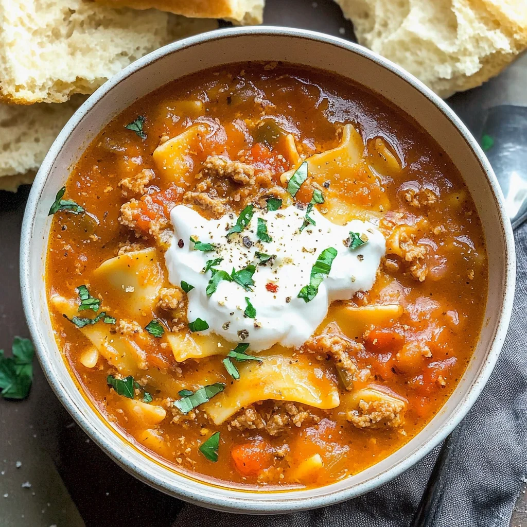 The BEST Lasagna Soup