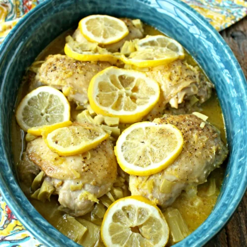 Artichoke & Lemon Slow Cooker Chicken