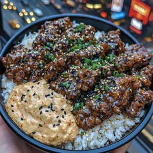 Beef Bulgogi Rice Bowls with Gochujang Mayo