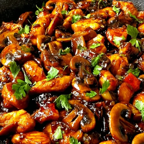 Black Pepper Chicken with Mushrooms