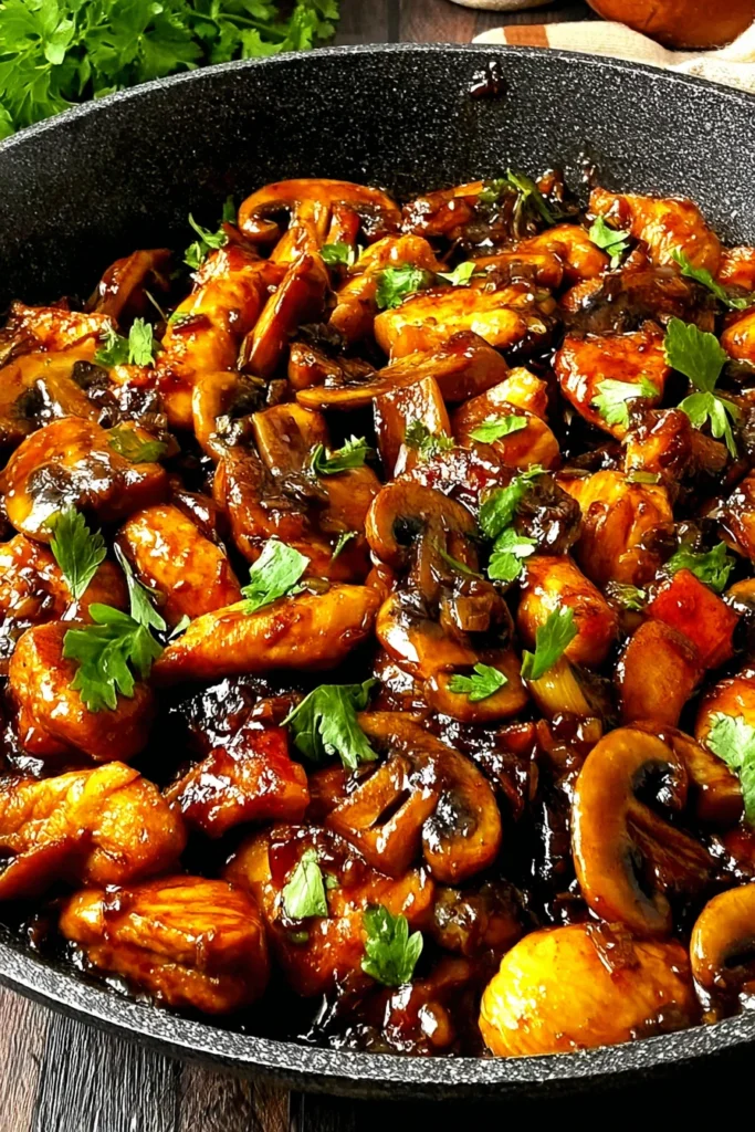 Black Pepper Chicken with Mushrooms