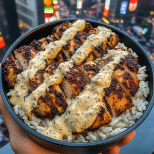 Blackened Chicken Rice Bowls with Cajun Ranch Sauce