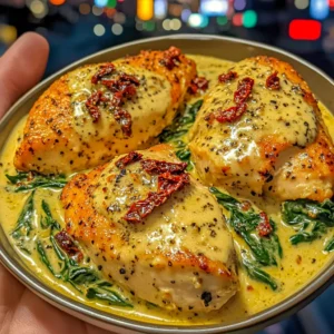 Creamy Tuscan Chicken with Spinach & Sun-Dried Tomatoes