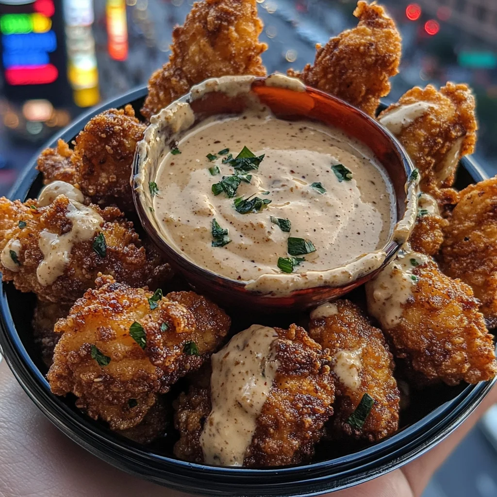 Crispy Buttermilk Chicken Bites with Spicy Garlic Dip