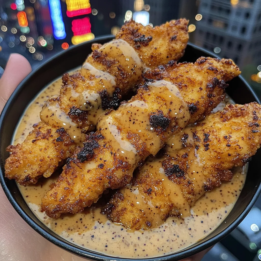 Crispy Buttermilk Chicken Tenders with Honey Mustard Dip