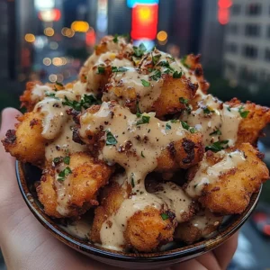 Crispy Fried Fish Nuggets with Garlic Lemon Sauce
