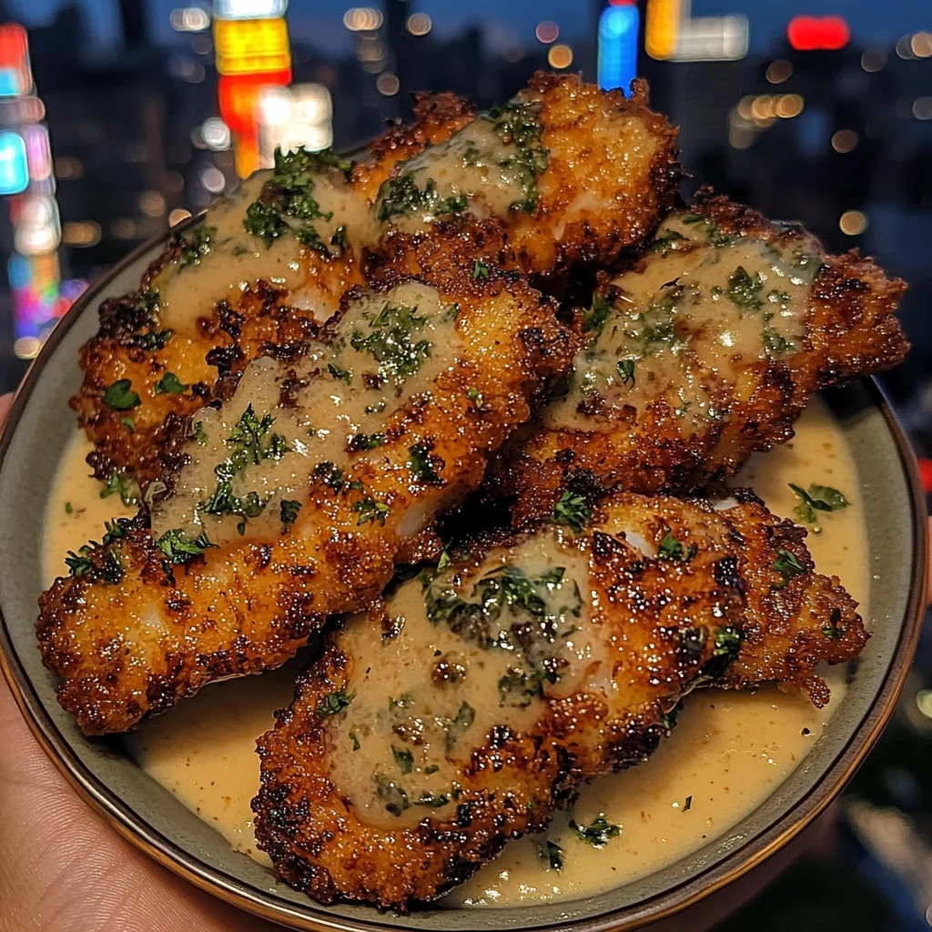 Crispy Garlic Butter Fish Bites with Lemon Sauce