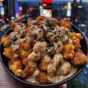 Crispy Popcorn Chicken with Spicy Mayo Dip