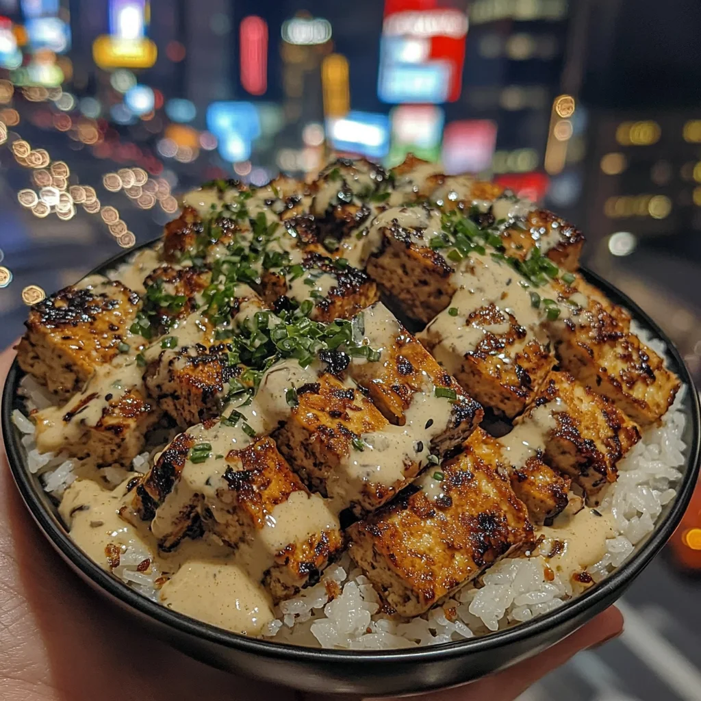 Crispy Tofu Rice Bowls with Sweet Ginger Glaze