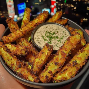 Crispy Zucchini Fries with Garlic Herb Dip