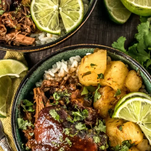 Crockpot Chipotle Pineapple Pot Roast Bowls
