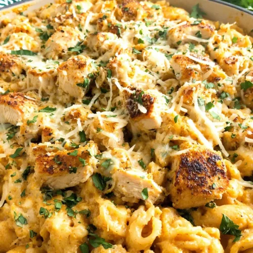 Easy Crockpot Garlic Parmesan Chicken Pasta